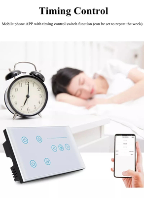 Glomarket Tuya Akıllı Duvar Dokunmatik Değiştiricisi Cam Panel Elektrikli Işık Ve Fan Değiştiricisi Akıllı Yaşam Alexa Ses Kontrolü