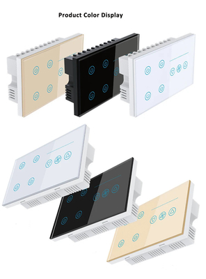 Glomarket Tuya Akıllı Duvar Dokunmatik Değiştiricisi Cam Panel Elektrikli Işık Ve Fan Değiştiricisi Akıllı Yaşam Alexa Ses Kontrolü