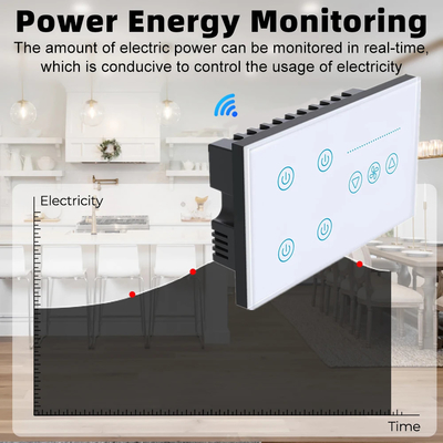 Glomarket Tuya Akıllı Duvar Dokunmatik Değiştiricisi Cam Panel Elektrikli Işık Ve Fan Değiştiricisi Akıllı Yaşam Alexa Ses Kontrolü