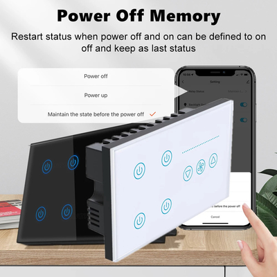 Glomarket Tuya Akıllı Duvar Dokunmatik Değiştiricisi Cam Panel Elektrikli Işık Ve Fan Değiştiricisi Akıllı Yaşam Alexa Ses Kontrolü