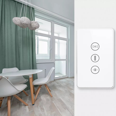 Glomarket Us Standart Tuya Wifi Akıllı Perde Anahtarı Dokunmatik Düğme Ses Kontrolü Akıllı Deklanşör Anahtarı Alexa Google Ev