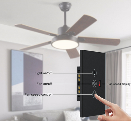 Glomarket Tuya Wifi Akıllı Fan Değiştiricisi Tuya Akıllı Değiştiricisi Fan Hızı Işık Açık Kapalı Ses Kontrol Kontrol Değiştiricisi AB / ABD Standartı