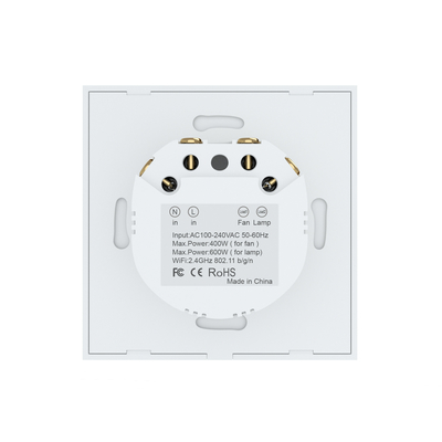 Glomarket Tuya Wifi Akıllı Fan Değiştiricisi Tuya Akıllı Değiştiricisi Fan Hızı Işık Açık Kapalı Ses Kontrol Kontrol Değiştiricisi AB / ABD Standartı