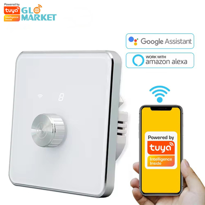 Glomarket Akıllı Ev Dimmer Değiştiricisi Tuya Zigbee Ses Kontrolü Düğme Dimming Dijital Ekranla Parlaklığı Düzenle