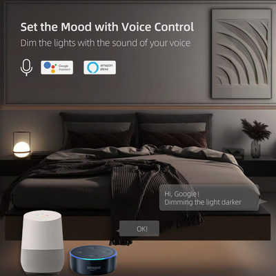 Glomarket Akıllı Ev Dimmer Değiştiricisi Tuya Zigbee Ses Kontrolü Düğme Dimming Dijital Ekranla Parlaklığı Düzenle