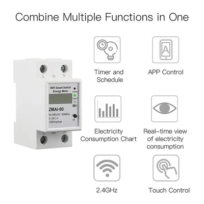 Glomarket Wifi Tuya/Smart Life App Uzaktan Kumanda Akıllı Devre Koruyucusu Relay Cihaz Kapatıcı Enerji Meter