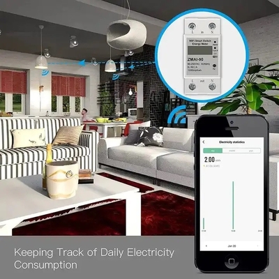 Glomarket Wifi Tuya/Smart Life App Uzaktan Kumanda Akıllı Devre Koruyucusu Relay Cihaz Kapatıcı Enerji Meter