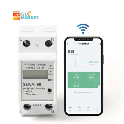 Glomarket Wifi Tuya/Smart Life App Uzaktan Kumanda Akıllı Devre Koruyucusu Relay Cihaz Kapatıcı Enerji Meter
