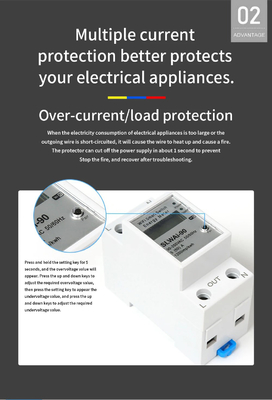 Glomarket Wifi Tuya/Smart Life App Uzaktan Kumanda Akıllı Devre Koruyucusu Relay Cihaz Kapatıcı Enerji Meter