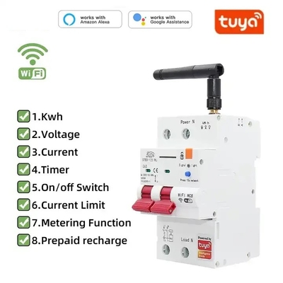 Glomarket Wifi devre kesici Akıllı anahtar Tuya Akıllı 1p 2p 3p 4p Akıllı Ev Sistemi Elektrikli devre 4P MCB Akıllı kesici