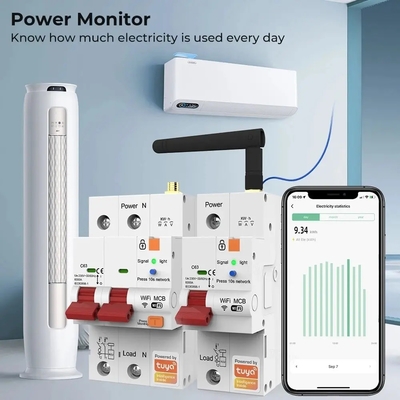Glomarket Wifi devre kesici Akıllı anahtar Tuya Akıllı 1p 2p 3p 4p Akıllı Ev Sistemi Elektrikli devre 4P MCB Akıllı kesici