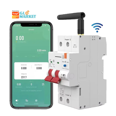 Glomarket Wifi devre kesici Akıllı anahtar Tuya Akıllı 1p 2p 3p 4p Akıllı Ev Sistemi Elektrikli devre 4P MCB Akıllı kesici