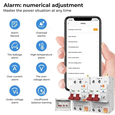 Glomarket Wifi devre kesici Akıllı anahtar Tuya Akıllı 1p 2p 3p 4p Akıllı Ev Sistemi Elektrikli devre 4P MCB Akıllı kesici