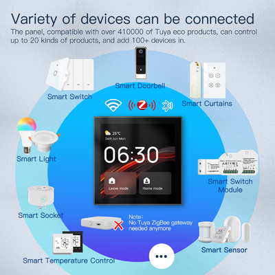 Glomarket Tuya Akıllı 4 Inç Çok Fonksiyonlu Dokunmatik Ekran Kontrol Paneli Alexa Ses Zigbee Merkezi Kontrol