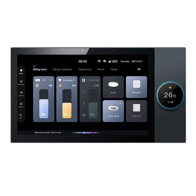 Glomarket Tuya 10 Inch Merkezi Kontrol Paneli Müzik Çalan 2 Gang Relay 2 Way Hoparlörler Çok fonksiyonel Akıllı Ev Ürünleri