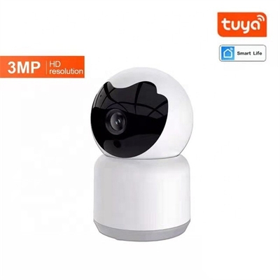 3.0MP Tuya Akıllı Kamera H.265 Ev Video İzleme Sistemi Beyaz