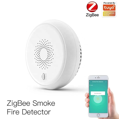 Plastik Kapak Akıllı Alarm Duman Zigbee Dedektörü Tuya App Kontrol Ev Sensörü